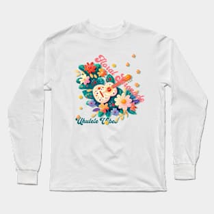 Floral Serenade - Ukulele Vibes Long Sleeve T-Shirt